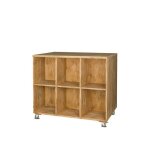 Prsentoir central double face  roulettes 12 casiers bois massif