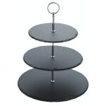 Prsentoirs  gteau service 3 niveaux en ardoise noire