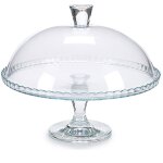 Prsentoir  gteau sur pied en verre transparent avec cloche