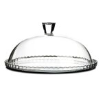 Prsentoir  gteau / tarte rond en verre transparent avec cloche en v