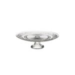 Prsentoir  gteau / tarte sur pied rond en verre romance - 22x22x7cm