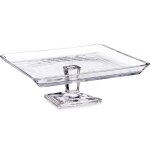 Présentoir à gâteau ou tarte sur pied en verre carré Présentoir à gâteau ou tarte sur pied en verre carré