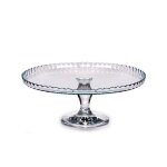 Prsentoir  gteau / tarte sur pied en verre transparent d32cm