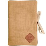 Protège carnet de santé en gaze de coton camel Protège carnet de santé en gaze de coton camel