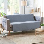Protge fauteuil en polyester bleu 55x200cm