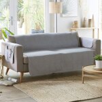 Protge fauteuil en polyester gris perle 55x200cm