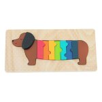 Puzzle encastrement chien en bois multicolor 30x2x15 cm