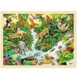 Puzzle dans la jungle en bois vert 40x30 cm