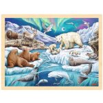 Puzzle nuit polaire en bois bleu 43x30 cm