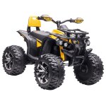 Quad buggy lectrique 12v mtal pp jaune - noir
