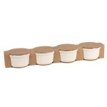 Ramequins en grès blanc cassé et marron (x4) Ramequins en grès blanc cassé et marron (x4)