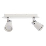 Rampe de plafond avec 2 lumires orientables en aluminium blanc