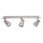 Rampe de plafond avec 3 lumires orientables nickel