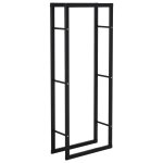 Range bûches design contemporain rectangulaire h150 cm métal noir Range bûches design contemporain rectangulaire h150 cm métal noir