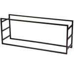 Range bûches pour intérieur en métal noir 100x25x40cm Range bûches pour intérieur en métal noir 100x25x40cm