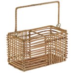 Range - couvert en mtal et rotin 20x10x12cm