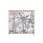 Rangement 2 portes imprim� exotique - l36 cm - blanc