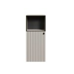 Rangement bas de salle de bain 1 porte l40 cm - gris et noir