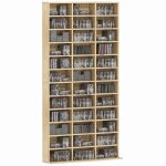 Rangements pour cd et dvd 36 compartiments mdf chne
