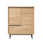 Rangement  chaussures 2 portes et 1 abattant dcor noyer - h90, 4 cm
