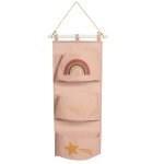 Rangement mural tissu 80x30 cm rose