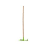 Rteau pour enfant en zinc vert et bois