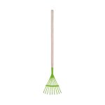 Rteau  feuilles en zinc vert et bois pour enfant