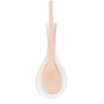 Repose - cuillère en porcelaine blanche et cuillère en bois de hêtre Repose - cuillère en porcelaine blanche et cuillère en bois de hêtre