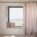 Rideau 100% coton larges rayures lourmarin terracotta 140x260 cm Rideau 100% coton larges rayures lourmarin terracotta 140x260 cm