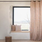 Rideau 100% coton vichy lourmarin terracotta 140x260 cm Rideau 100% coton vichy lourmarin terracotta 140x260 cm