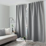 Rideau 100% occultant  pattes caches gris 140x240cm