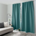 Rideau 100% occultant  pattes caches vert meraude 140x240cm