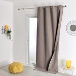 Rideau 100% occultant thermique phonique polyester taupe 135x260 cm Rideau 100% occultant thermique phonique polyester taupe 135x260 cm