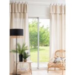 Rideau ajustable en lin lav� beige � l'unit� 130x300