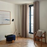 Rideau en chenille beige 136x280 cm Rideau en chenille beige 136x280 cm