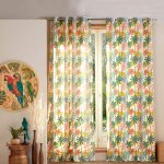 Rideau en coton vert 135x260cm