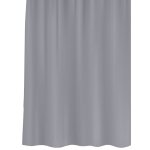 Rideau de douche plastique gris avec 12 anneaux 180x200cm