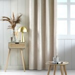 Rideau - effet peau laine ultra doux polyester ecru 140x260 cm