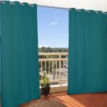 Rideau d'extrieur moondream en toile unie impermable polyester bleu