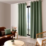 Rideau fil noir avec 8 ?illets occultant argile 240x140