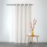 Rideau ignifug� en toile demi natt� polyester beige 135x240