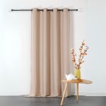Rideau ignifug� en toile demi natt� polyester ecru 135x240