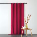 Rideau ignifug en toile demi natt polyester fuchsia