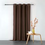 Rideau ignifug en toile demi natt polyester marron clair