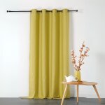 Rideau ignifug en toile demi natt polyester vert 135x240