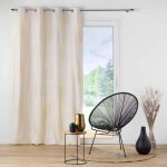 Rideau  ?illets imprim mtallis beige 140x240cm