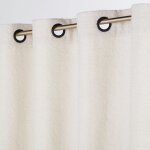 Rideau � ?illets tiss� jacquard boucl� �cru � l'unit� 140x300