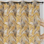 Rideau aux impressions exotiques polyester jaune 135x250 cm