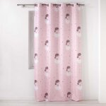 Rideau imprim polyester rose 260x140cm