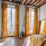 Rideau en lin jaune 150x280 cm Rideau en lin jaune 150x280 cm